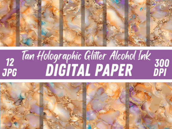 Download Tan Holographic Glitter Alcohol Ink Pape - Holo Collection