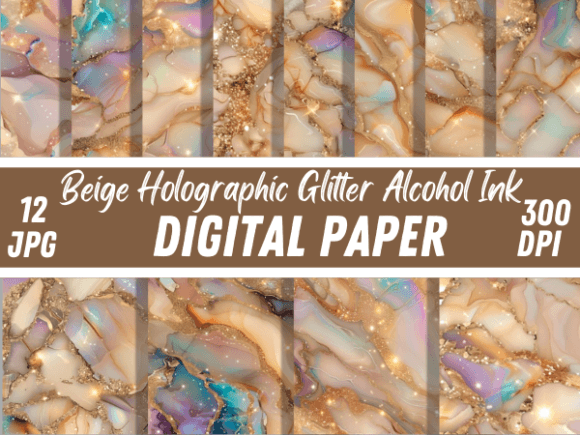 Download Beige Holographic Glitter Alcohol Ink - Holo Collection