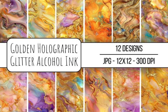 Download Golden Holographic Glitter Alcohol Ink - Holo Collection