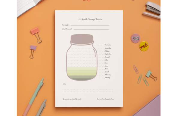 Download 12 Months Savings Tracker, Printables - Printable Collection