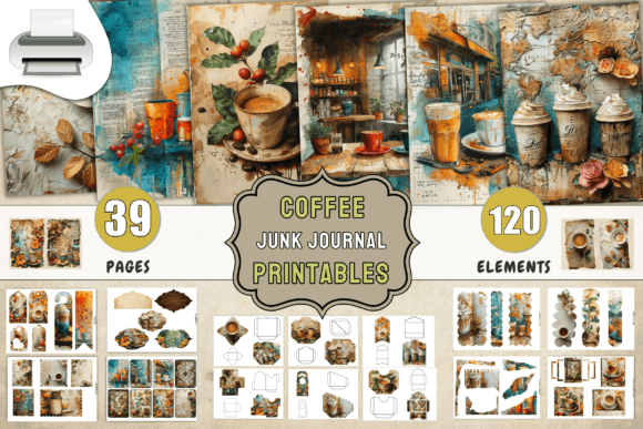 Download Coffee Junk Journal Printables Supplies - Printable Collection