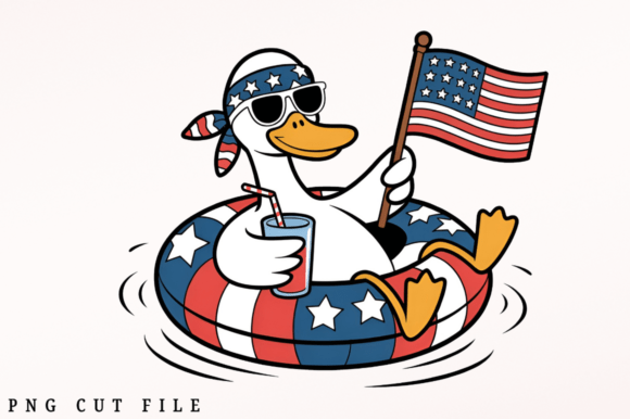 Download 4th of July Funny Cute Duck Clipart PNG - Premium Resources