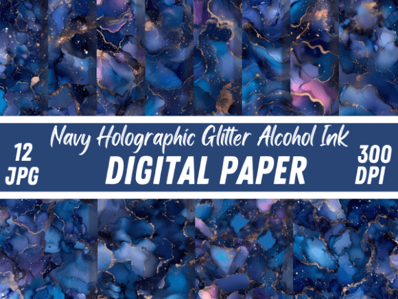 Download Navy Holographic Glitter Alcohol Ink - Holo Collection