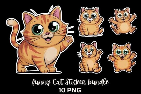 Download Funny Cat Sticker Bundle - Premium Resources
