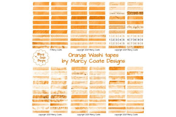 Download Orange Digital Washi Tape Printable - Printable Collection