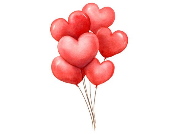 Download Red Heart Balloon Bunch PNG - Balloon bunch Collection